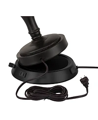 Possini Euro Design Buckhead Modern Table Lamp 28" Tall with Dimmable Usb Workstation Base Drum Shade for Bedroom Living Room Kids Desk Home