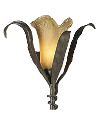 Franklin Iron Works Rustic Floor Lamp with Usb Charging Port 3-Light 68 1/4" Tall