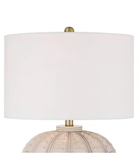 360 Lighting Keira 24" High Gourd Small Modern Coastal 3-Way Table Lamp Single Shade Living Room Bedroom Bedside Nightstand