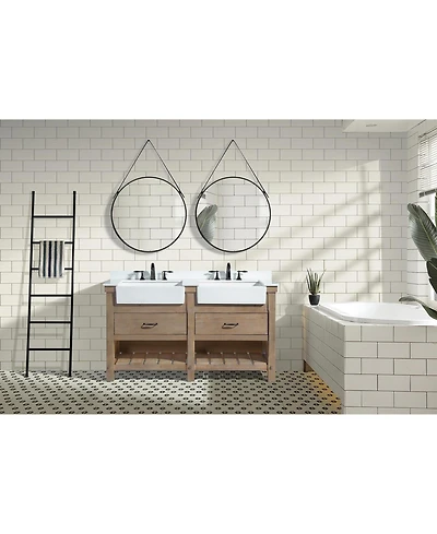 Ari Bath Marina 60" Bathroom Vanity Weathered Fir