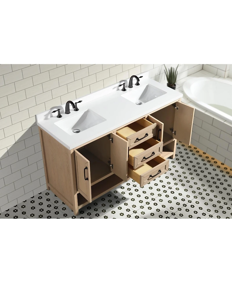 Ari Bath Venice 60" Bathroom Vanity Oak