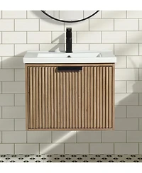 Ari Bath Diego 24" Floating Bathroom Vanity Weathered Fir