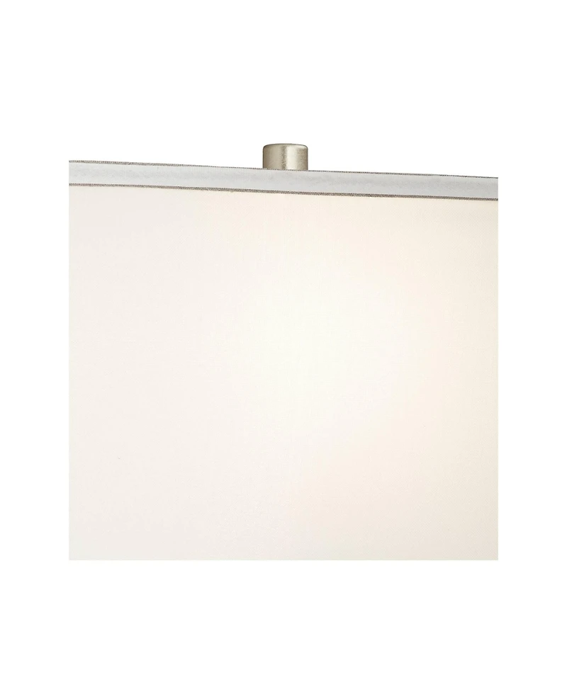 360 Lighting Evan Modern Table Lamps 28 1/2" Tall Set of 2 Brushed Nickel with Usb Charging Port Table Top Dimmers Rectangular Shade for Bedroom