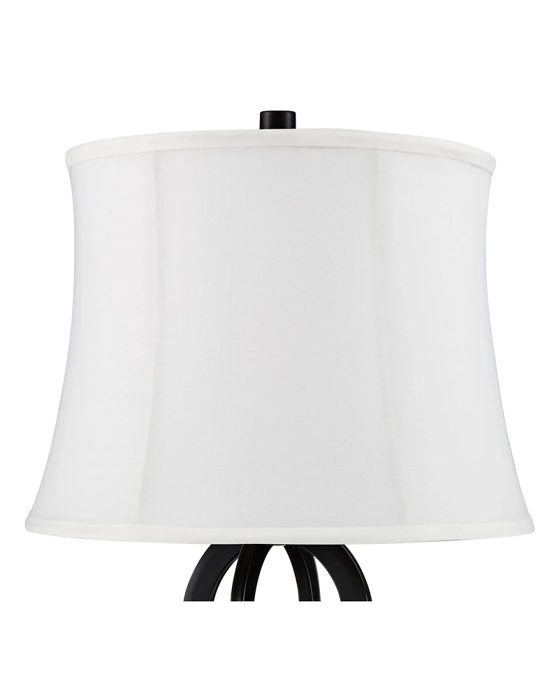 360 Lighting Marcel Industrial Table Lamps 24 1/4" High Set of 2 with Usb Charging Port and Nightlight Led Shade for Bedroom Bedside Desk