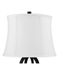 360 Lighting Marcel Industrial Table Lamps 24 1/4" High Set of 2 with Usb Charging Port and Nightlight Led Shade for Bedroom Bedside Desk