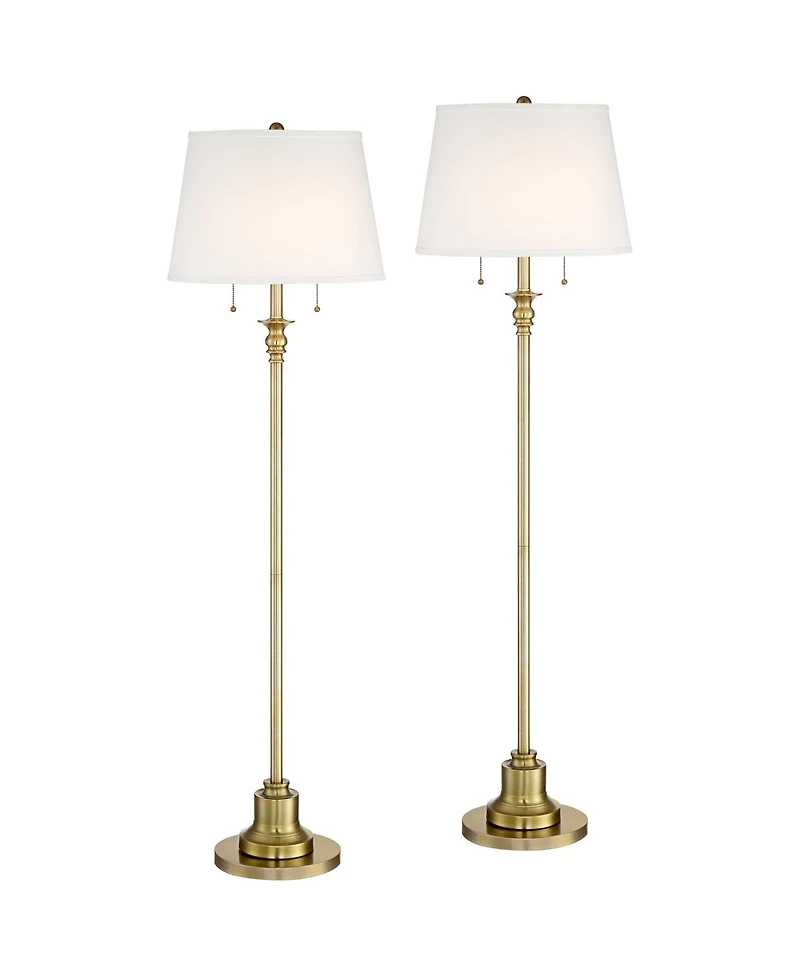360 Lighting Spenser Traditional 58" Tall Standing Floor Lamps Set of 2 Lights Pull Chain