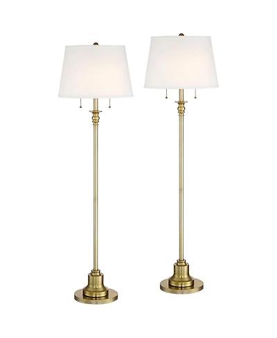 360 Lighting Spenser Traditional 58" Tall Standing Floor Lamps Set of 2 Lights Pull Chain