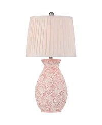 360 Lighting Buttercup 25"H Flowers Ceramic Table Lamp with Dimmer