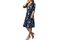 Kiyonna Women's Signature Wrap Dress with 3/4 Sleeves