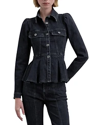 Scalpers Women's Puffed Sleeve Denim Shirt