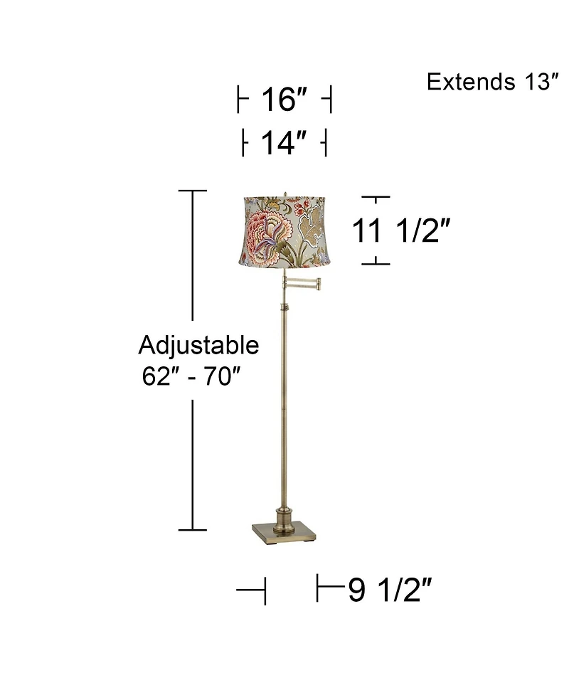 360 Lighting Chic Style Swing Arm Adjustable Floor Lamp 70" Tall