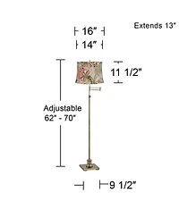 360 Lighting Chic Style Swing Arm Adjustable Floor Lamp 70" Tall