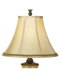 Kathy Ireland Sorrento Traditional Table Lamp 30" Tall Antique Bronze Glass with Usb Dimmer Nightlight Flared Bell Shade