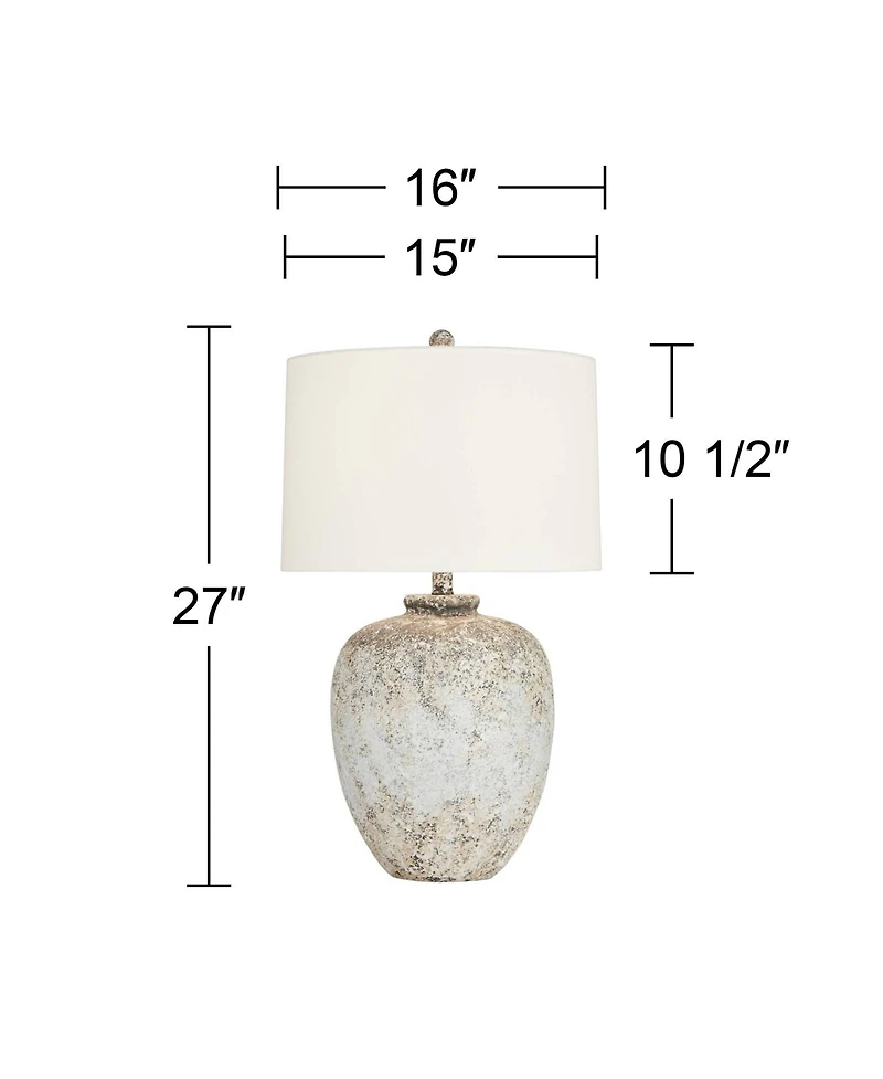 360 Lighting Astaire 27" Tall Urn Jar Farmhouse Rustic Table Lamp Weathered Vintage Finish Single Living Room Bedroom