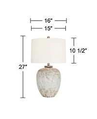 360 Lighting Astaire 27" Tall Urn Jar Farmhouse Rustic Table Lamp Weathered Vintage Finish Single Living Room Bedroom