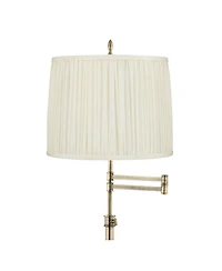 360 Lighting Westbury Traditional 70" Tall Standing Floor Lamp Adjustable Swing Arm Antique Brass Finish Pleated Shade