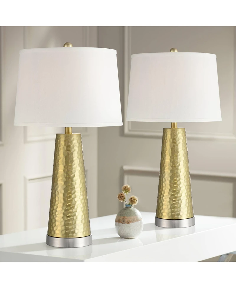 Possini Euro Design Possini Euro Croley 27 1/2" High Hammered Usb Table Lamp Set of 2