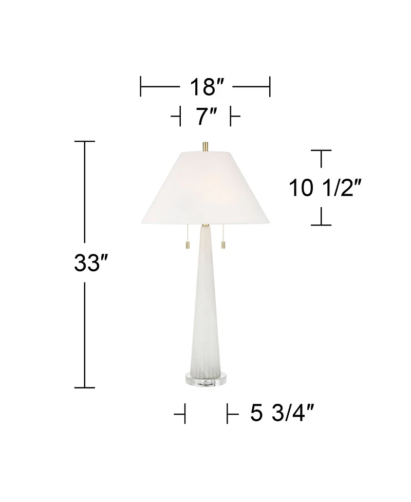 Possini Euro Design Possini Euro Regina 33" High Glass 2-Light Table Lamp Set of 2
