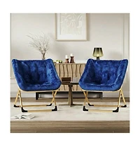 gaomon Rabbit Fur Saucer Chair, Foldable Lounge Chair with Metal Frame, Comfy Accent for Kids, Teens and Adults, No Assembly, Indoor Sofa Seat