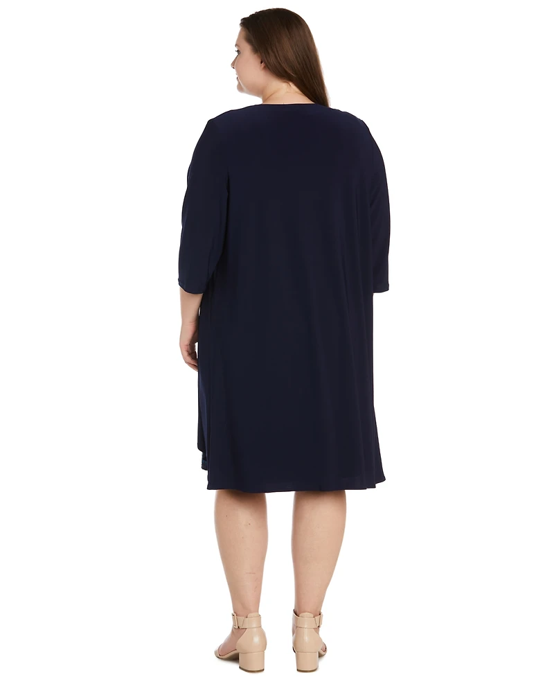 R & M Richards Plus Printed Jacket Dress