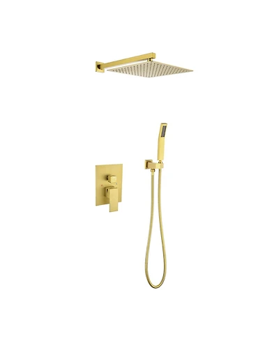 Busdays Wall Mount Rainfall Shower Head, 10-Inch Stainless Steel Rain Shower System with Adjustable Angle