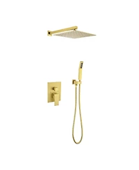 Busdays Wall Mount Rainfall Shower Head, 10-Inch Stainless Steel Rain Shower System with Adjustable Angle