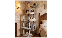Zeus & Ruta 72 Inch Modern Cat Tree Tower with 2 Condos Sisal Scratching Posts Large Activity Center