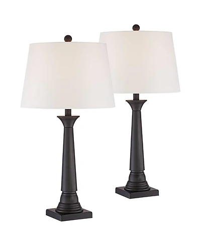 360 Lighting Dolbey Rustic Farmhouse Table Lamps 28" Tall Set of 2