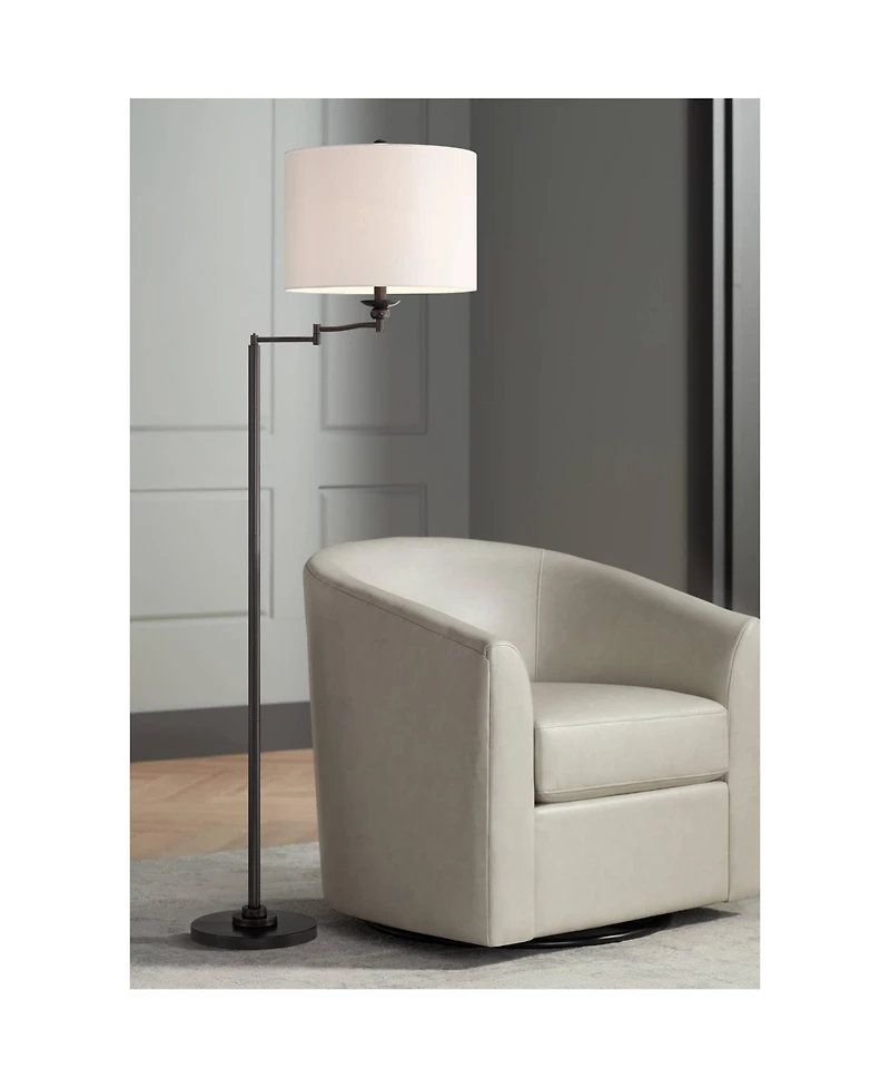 360 Lighting Romero Farmhouse Rustic 61.5" Tall Standing Floor Lamp Pole Swing Arm