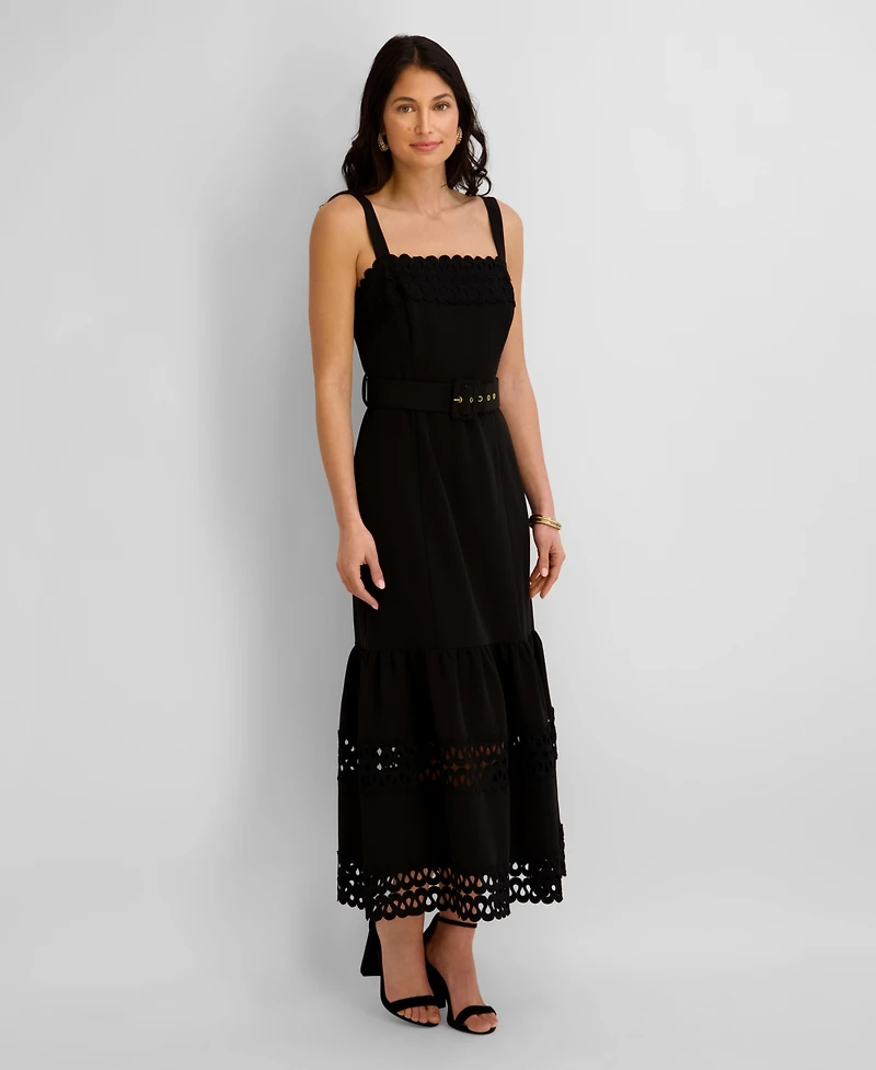 Kensie Women's Soft Touch Gab Square Neck Dress