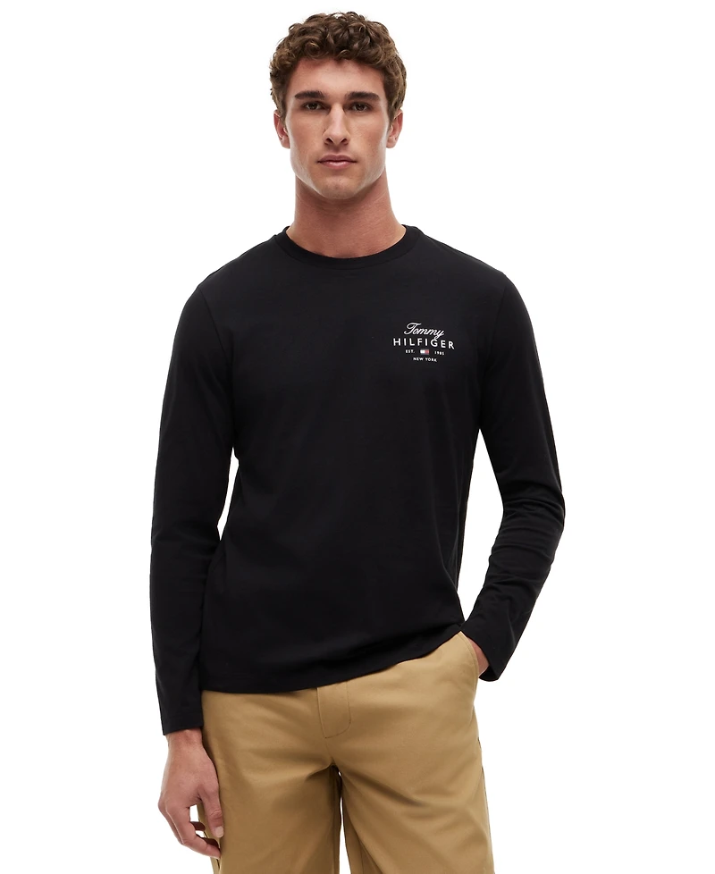 Tommy Hilfiger Men's Script Stack Logo Regular-Fit T-Shirt