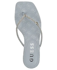 Guess Women's Mayan Rhinestone Thong Kitten Heel Sandals