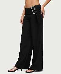 Edikted Women's Cerise Buckle Low Rise Baggy Pants