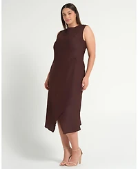 Estelle Women's Plus Nadia Linen Midi Dress