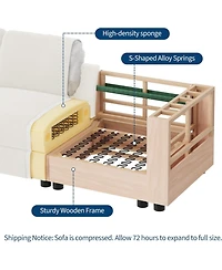 Gaomon Modular Sectional Sofa L-Shaped Couch with Movable Ottoman- Convertible Chenille Sofa