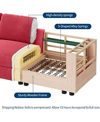 Gaomon Modular Sectional Sofa L-Shaped Couch with Movable Ottoman- Convertible Chenille Sofa