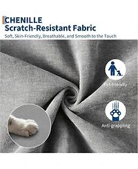 Gaomon Modular Sectional Sofa L-Shaped Couch with Movable Ottoman- Convertible Chenille Sofa