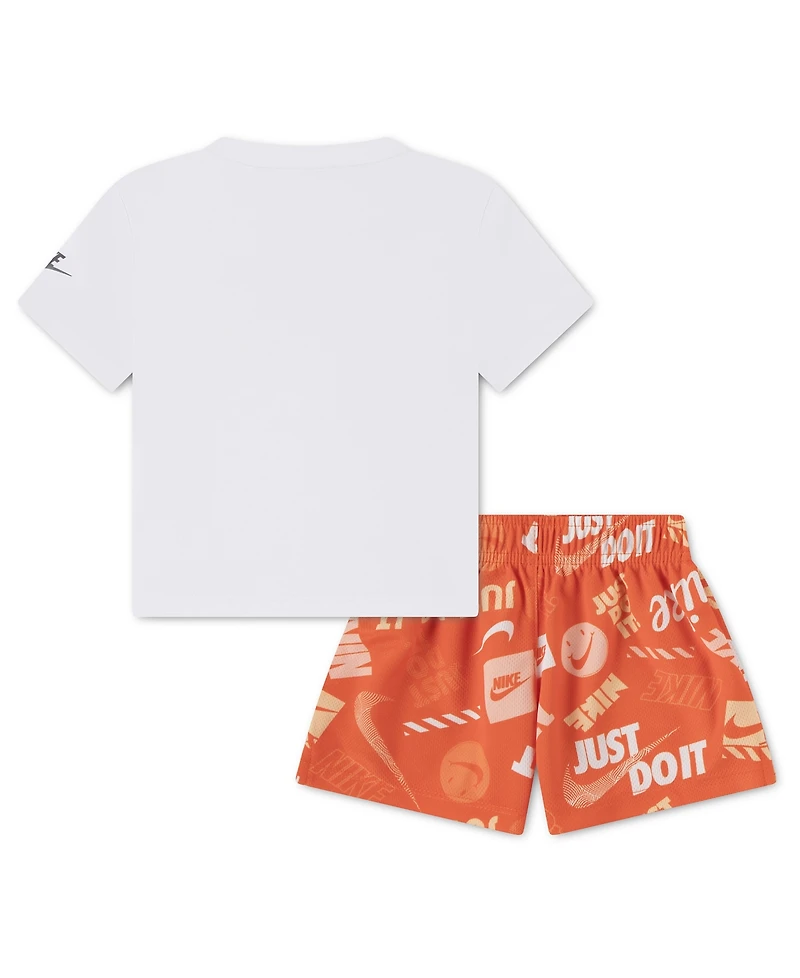 Nike Baby Boys' Crewneck T-Shirt and Printed Shorts, 2-Piece Set