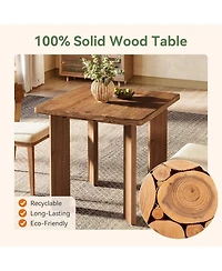 Tribesigns Solid Wood Square Dining Table, 31.5-Inch Farmhouse Small Kitchen Table