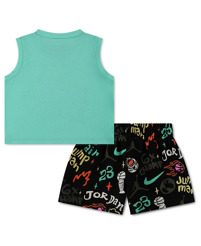 Jordan Baby Boys' 12-24 World Tour Tank Top and Shorts, 2-Piece Set