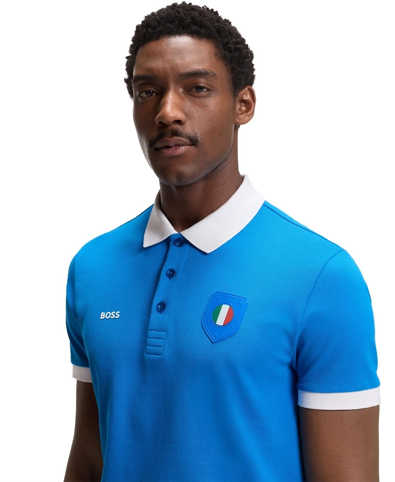 Boss by Hugo Men's Paddy Italy Country Flag Trim Polo Shirt