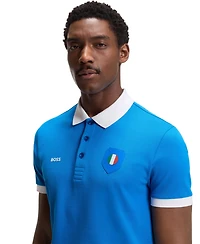 Boss by Hugo Men's Paddy Italy Country Flag Trim Polo Shirt