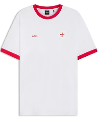 Boss by Hugo Men's Stretch-Cotton England Country Flag Logo T-Shirt