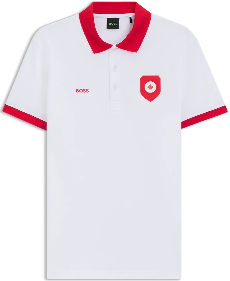 Boss by Hugo Men's Paddy Canada Country Flag Trim Polo Shirt