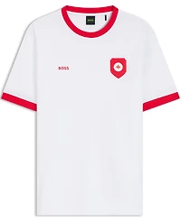 Boss by Hugo Men's Stretch-Cotton Canada Country Flag Logo T-Shirt