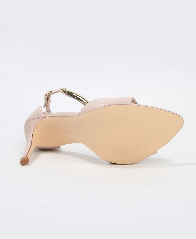 Berness Women's Hunter Stiletto Sandals with Gold-Tone Metal Accent