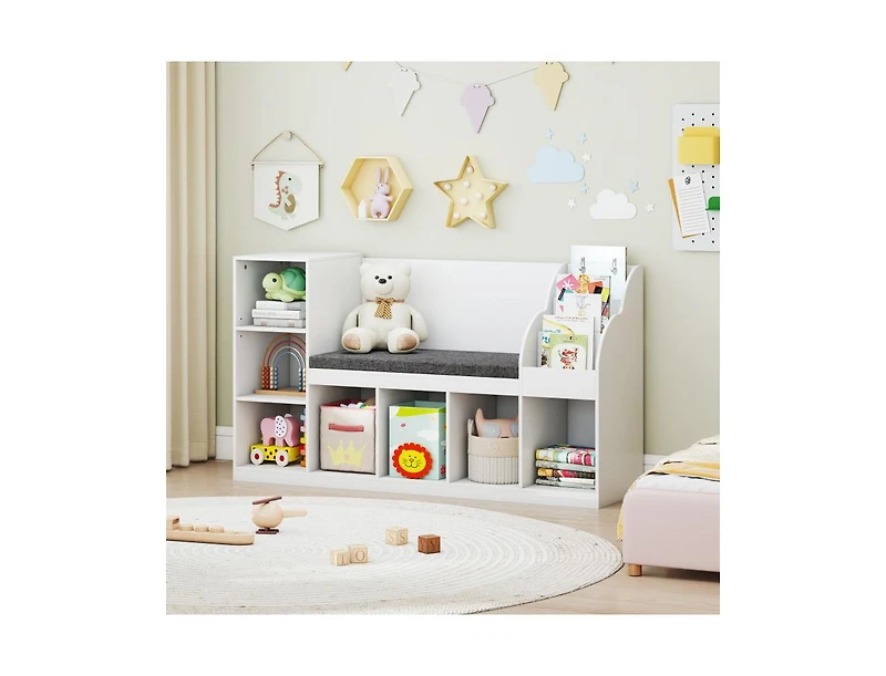 Slickblue 3-in-1 Standing Kids Bookcase with Reading Nook and Storage