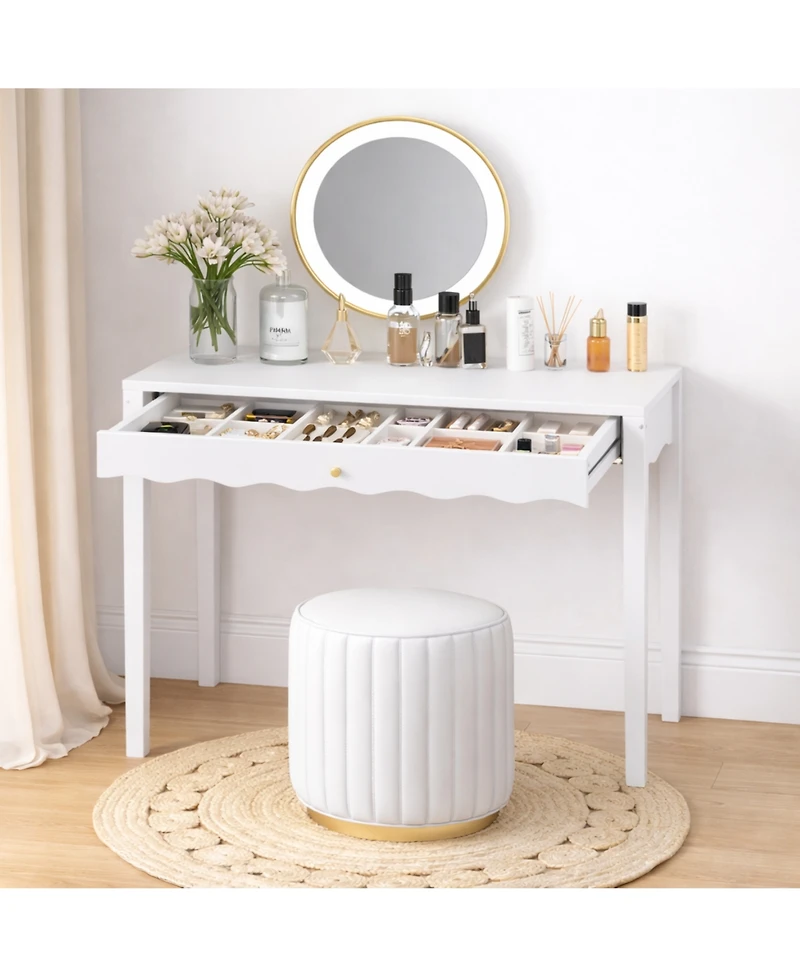 Flynama Vanity Desk with Drawer Modern Style for Bedroom and Dressing Room Organization