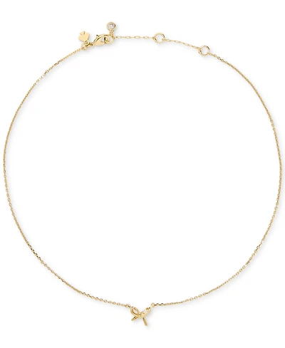kate spade new york Girlie Pearlie Cubic Zirconia Mini Bow Pendant Necklace