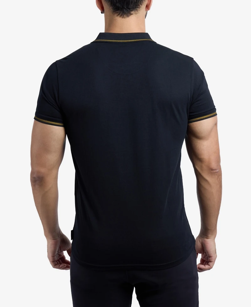 X-Ray Men's Polo with Jacquard Rib and Chest Pocket Shirt